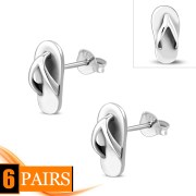 Sandals Plain Sterling Silver Earrings, ep304